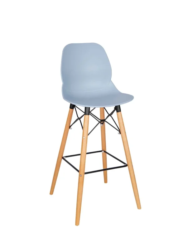 Shoreditch ECO Shell K Frame Poseur Height Stool (Beech) Blue