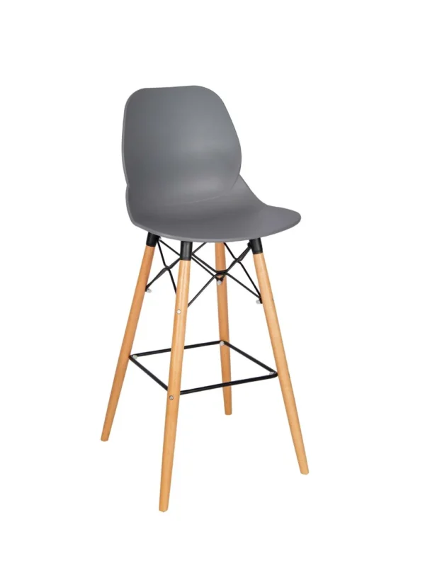 Shoreditch ECO Shell K Frame Poseur Height Stool (Beech) Grey