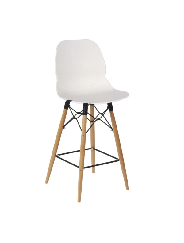 Shoreditch ECO Shell K Frame Mid Height Stool Beech White