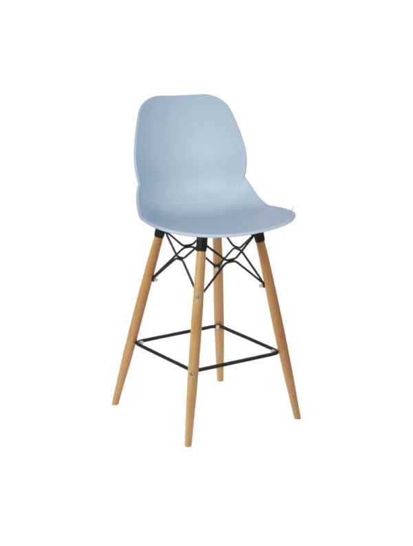 Shoreditch ECO Shell K Frame Mid Height Stool Beech Blue