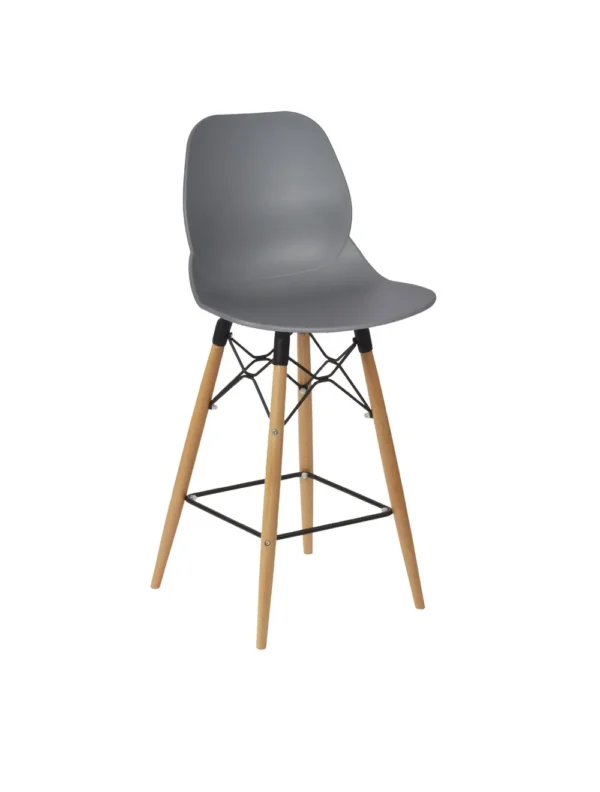 Shoreditch ECO Shell K Frame Mid Height Stool Beech Grey