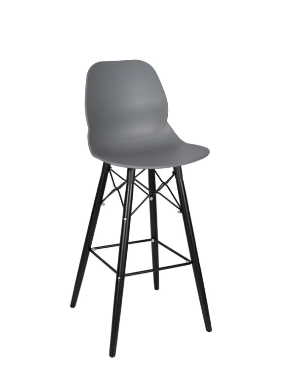 Shoreditch ECO Shell K Frame Poseur Height Stool (BLK) Grey