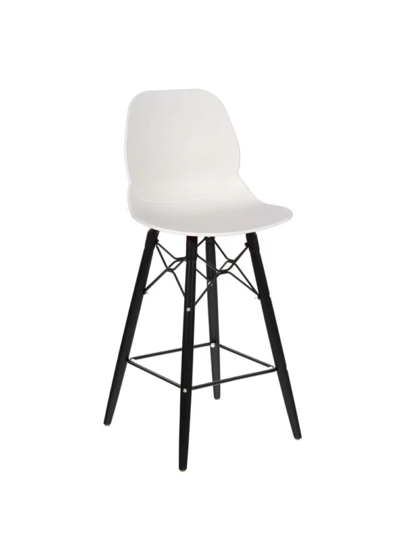 Shoreditch ECO Shell K Frame Mid Height Stool (BLK) White