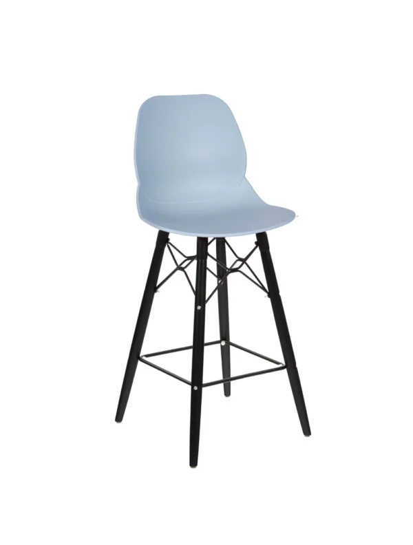 Shoreditch ECO Shell K Frame Mid Height Stool (BLK) Blue