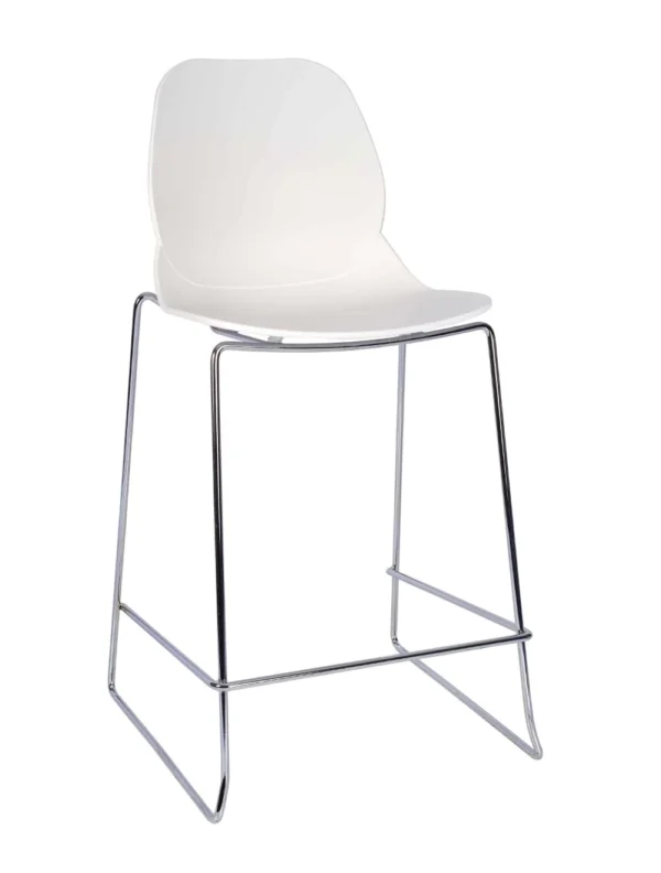 Shoreditch ECO Shell E Frame Mid Height Stool White