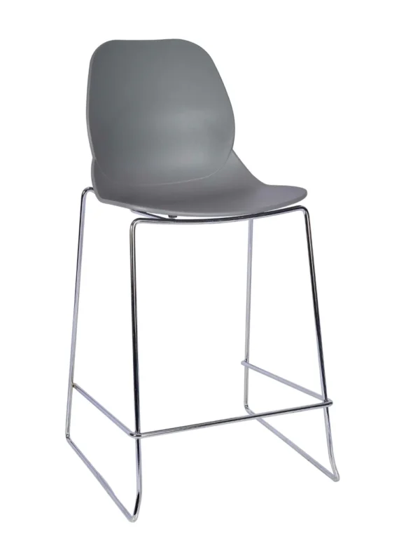 Shoreditch ECO Shell E Frame Mid Height Stool Grey
