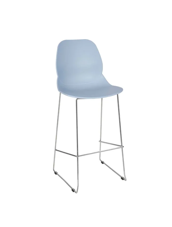Shoreditch ECO Shell E Frame High Stool Pastel Blue