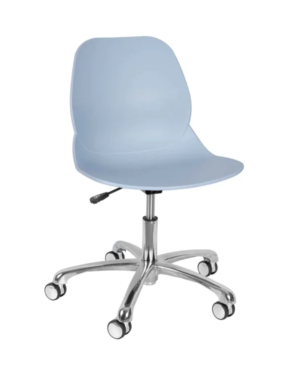 Shoreditch ECO Shell Office Chair (Aluminium) Blue