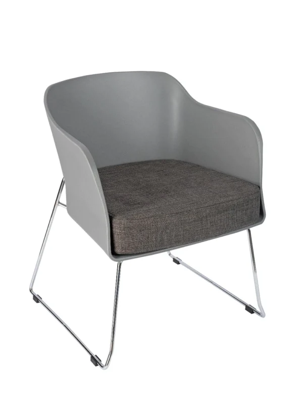 Poppy Tub Chair (Skid Frame) Grey