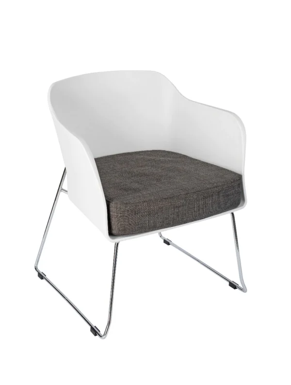 Poppy Tub Chair (Skid Frame) White