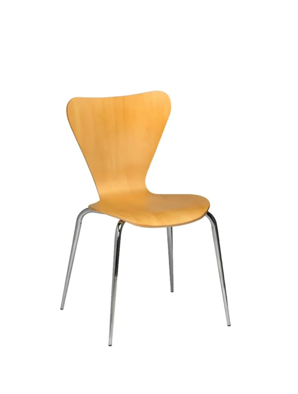 Torino Plus Side Chair - 4 Leg HD Frame Polished Natural / Chrome