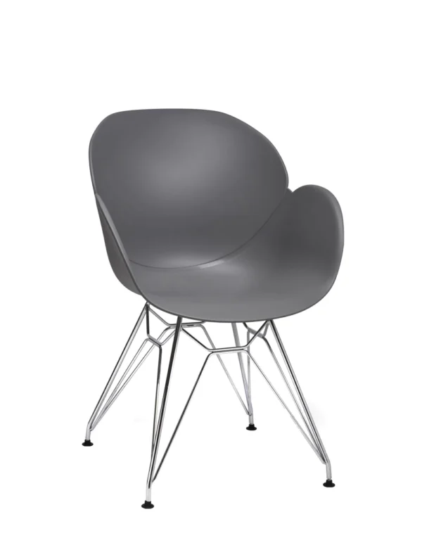 Shoreditch UPH Armchair - N Frame (Chrome) Grey