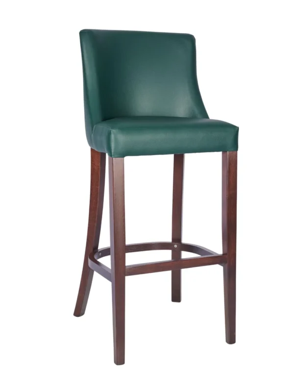 Repton High Stool - Walnut / Moss Green