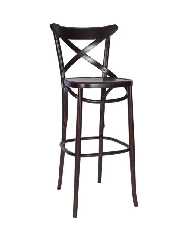 Victoria High Stool (Bistro) Veneer / Solid Beech Cross Back