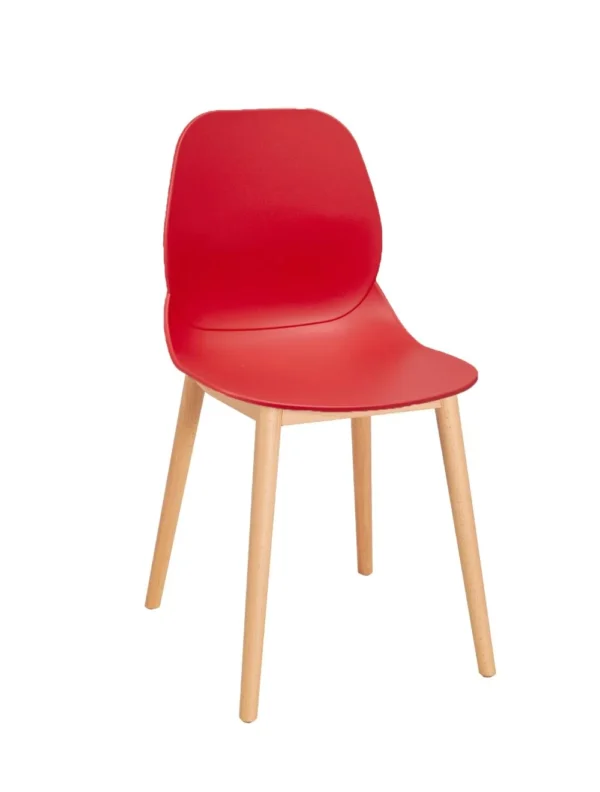 Shoreditch Side Chair - T Frame (Beech) Red