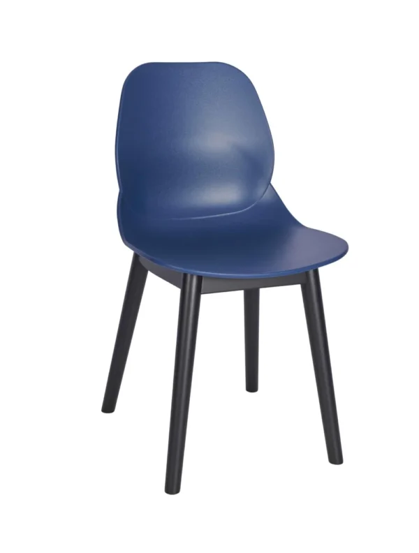 Shoreditch Side Chair - T Frame (Black) Navy Blue