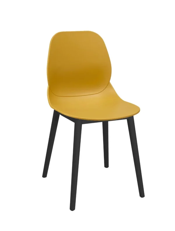 Shoreditch Side Chair - T Frame (Black) Mustard