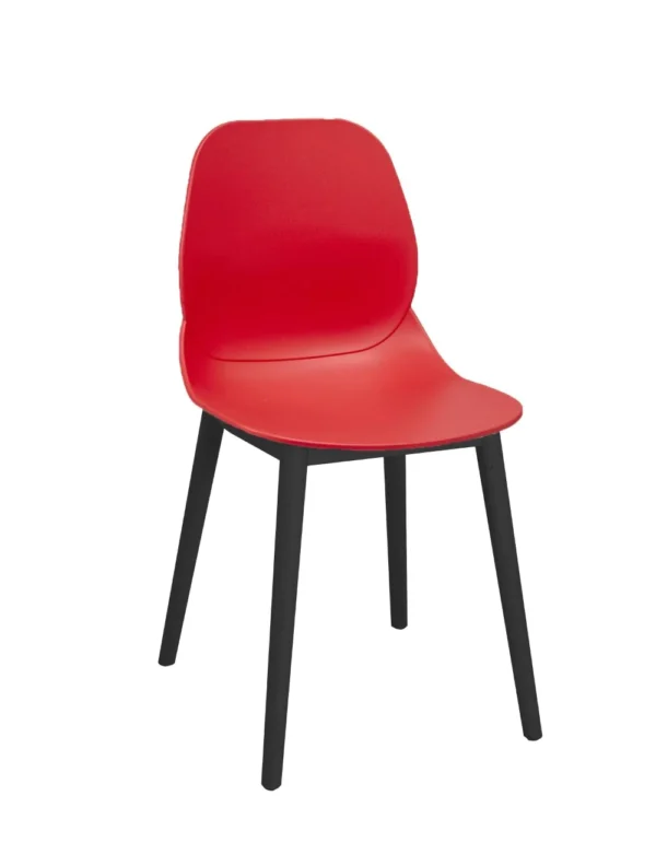 Shoreditch Side Chair - T Frame (Black) Red