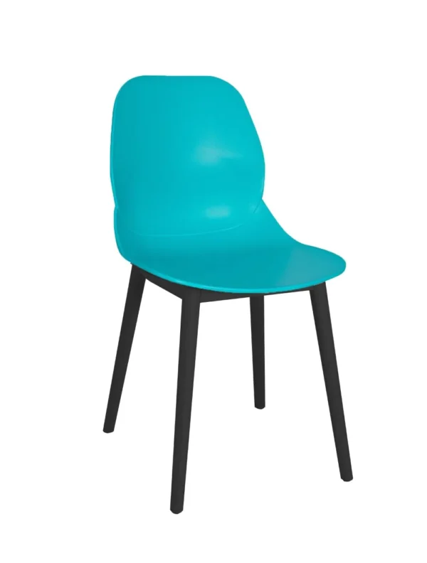 Shoreditch Side Chair - T Frame (Black) Turquoise