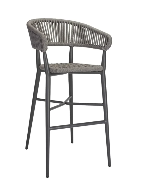 Madrid High Stool (Grey) Grey / PL Rope / EPC Aluminium