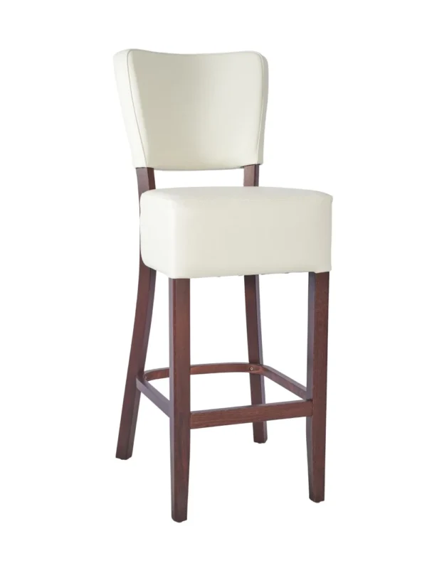 Trent High Stool UPH - Walnut / Ivory