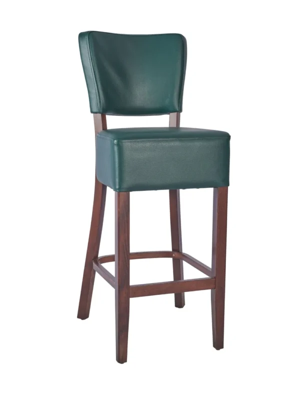 Trent High Stool UPH - Walnut / Moss Green