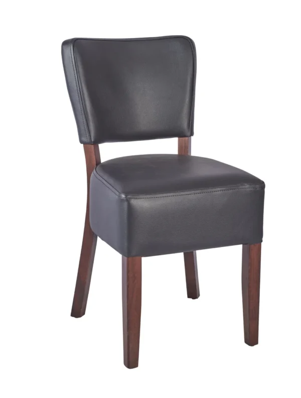 Trent Side Chair UPH - Walnut / Black Upholstered - Black
