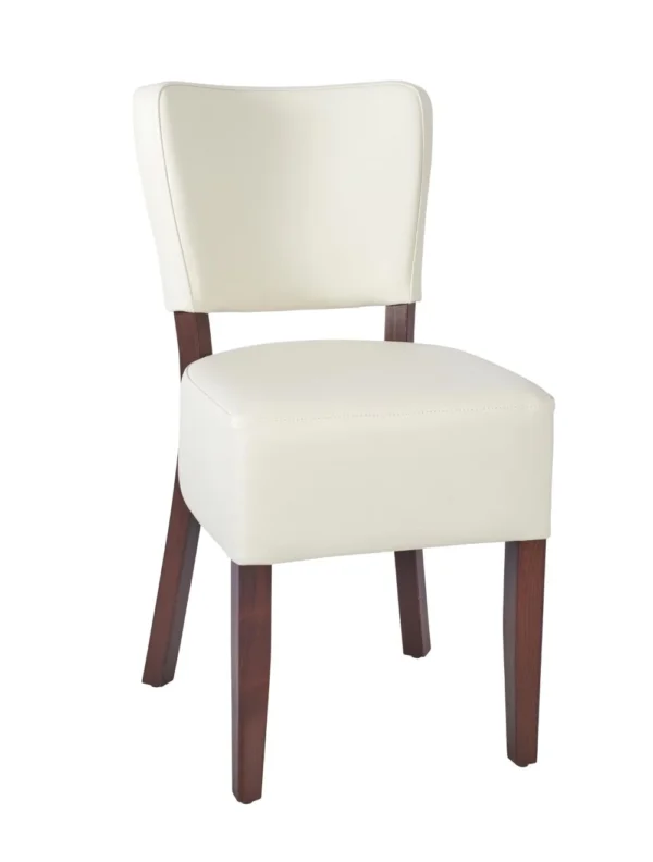 Trent Side Chair UPH - Walnut / Ivory Upholstered - Ivory