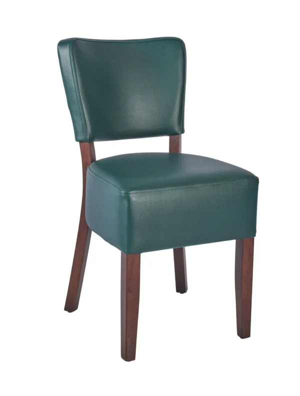 Trent Side Chair UPH - Walnut / Moss Green
