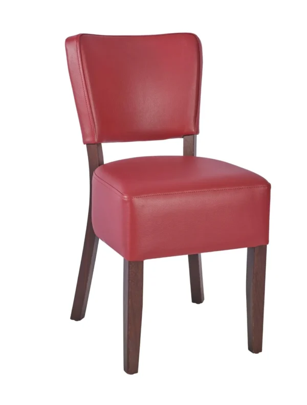 Trent Side Chair UPH - Walnut / Wine Upholstered - Wine