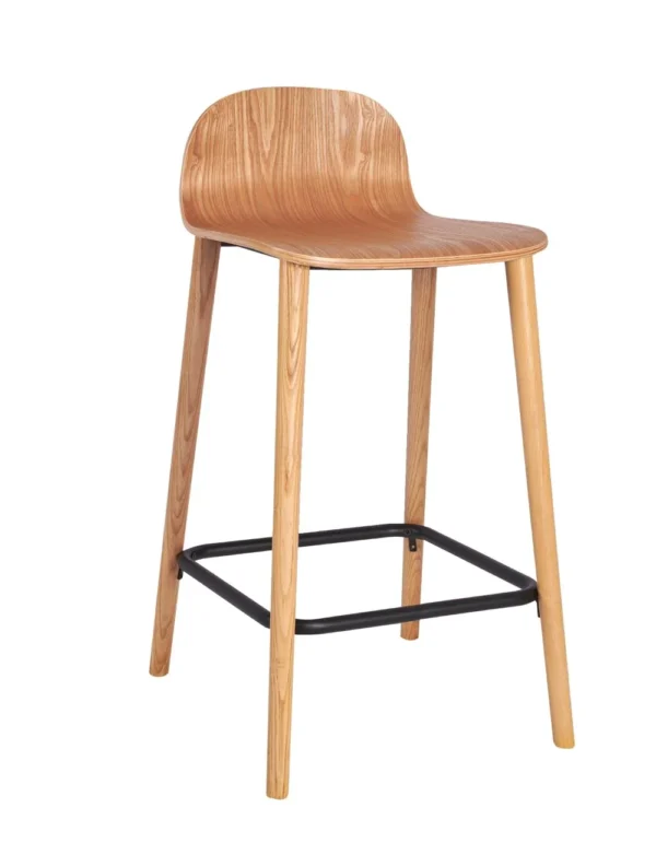 Copenhagen Mid Height Stool RFU Shell, Wood Legs Raw