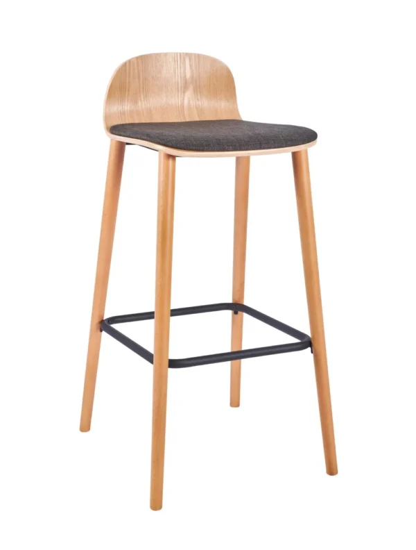 Copenhagen High Stool Lacq Shell Wood Legs Clear Lacquer
