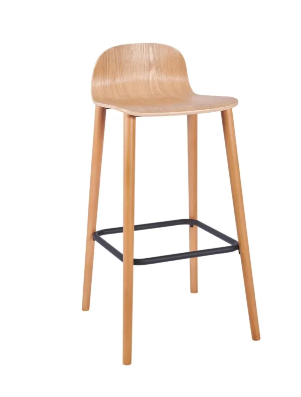 Copenhagen High Stool Raw Shell, Wood Legs Raw