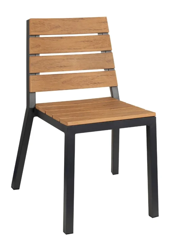 Riga Side Chair Natural / Wood Effect Plastic & EPC Aluminium