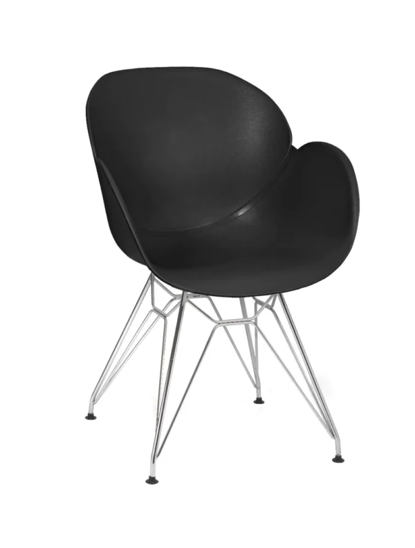Shoreditch Armchair - N Frame (Chrome) Black