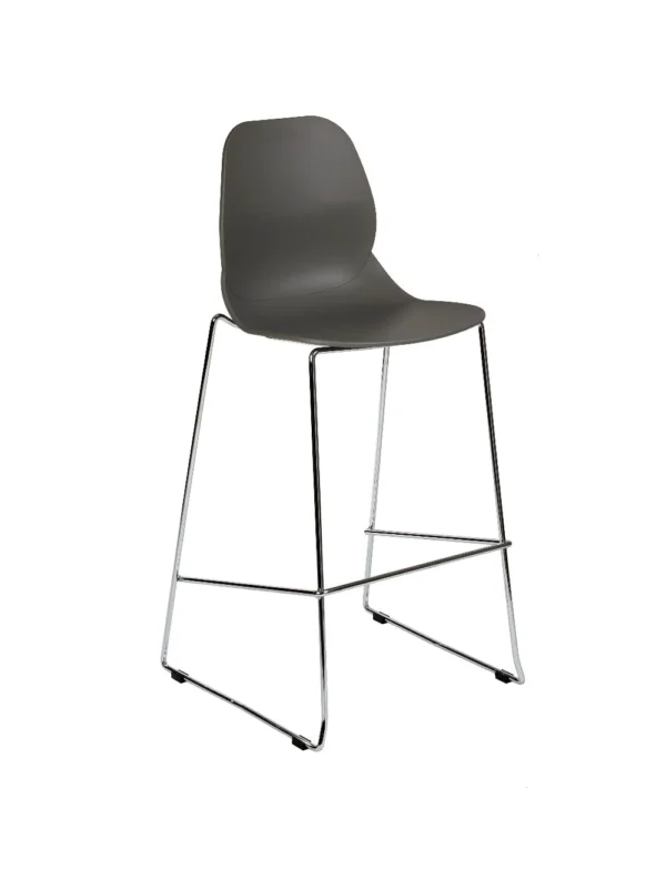 Shoreditch Side Chair - E Frame Mid Height Stool (Skid) Grey
