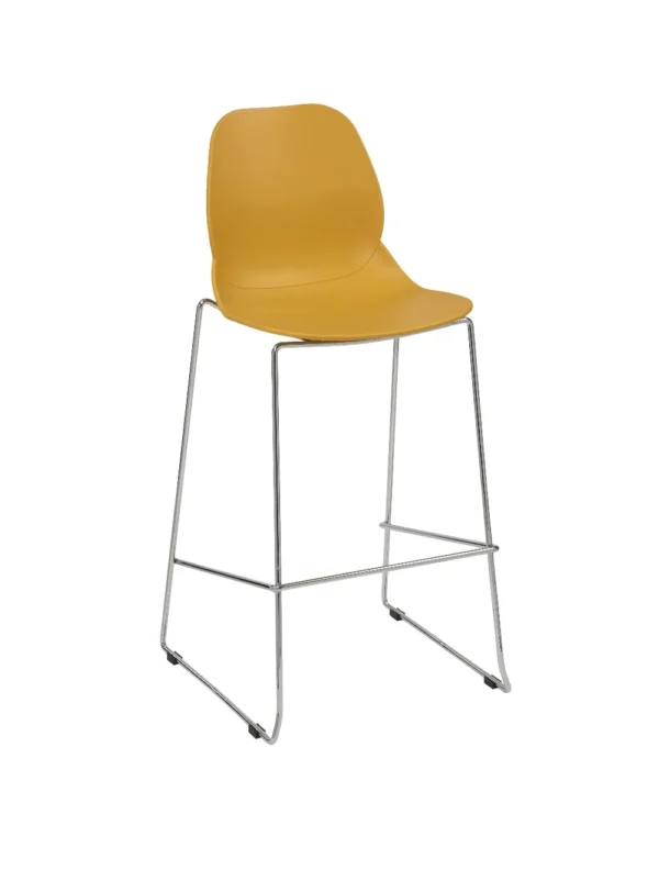 Shoreditch Side Chair - E Frame Mid Height Stool (Skid) Mustard