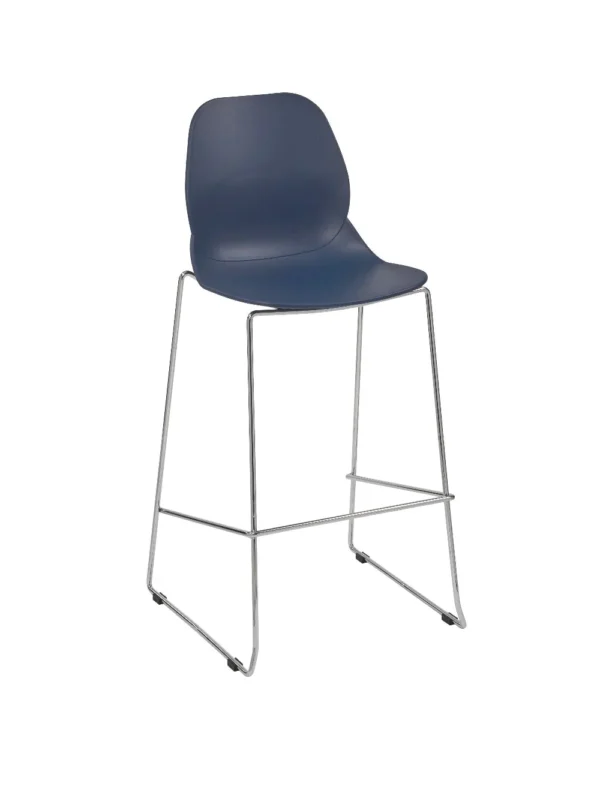 Shoreditch Side Chair - E Frame Mid Height Stool (Skid) Navy