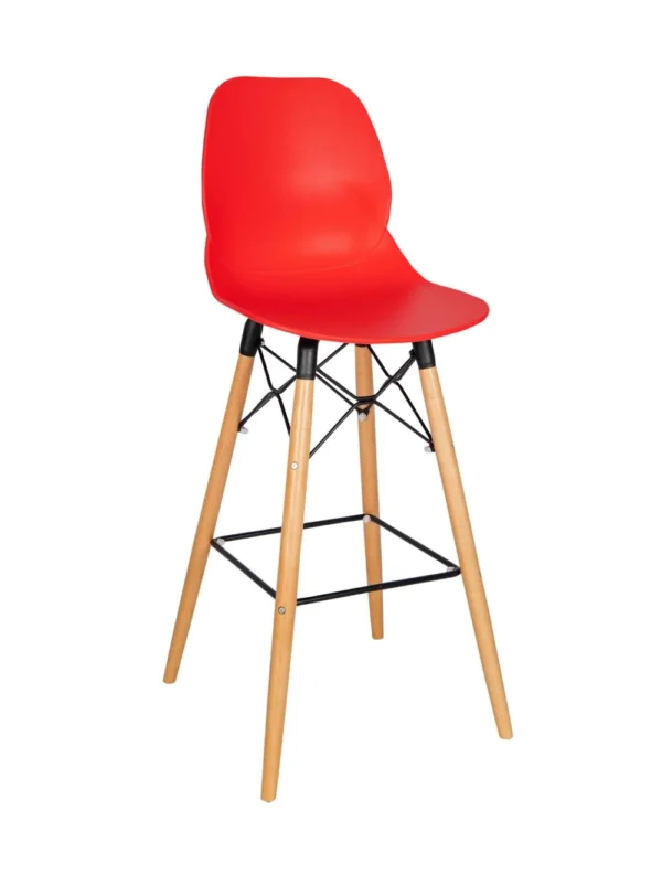 Shoreditch Poseur Height Stool - K Frame (Beech) Red