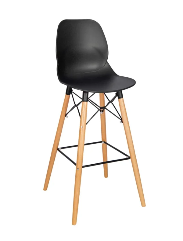 Shoreditch Poseur Height Stool - K Frame (Beech) Black