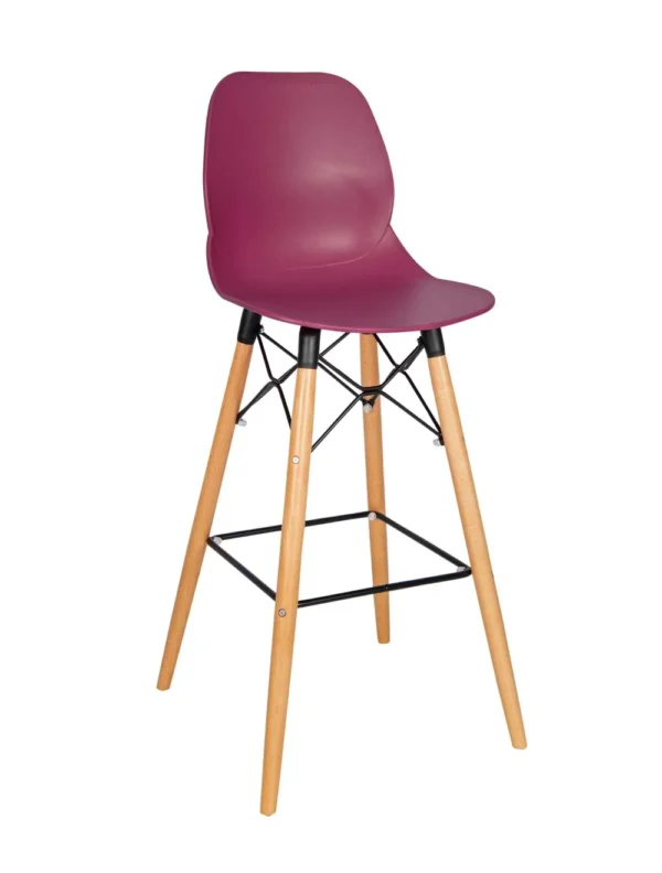 Shoreditch Poseur Height Stool - K Frame (Beech) Plum