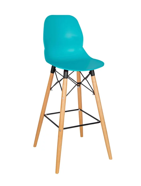 Shoreditch Poseur Height Stool - K Frame (Beech) Turquoise