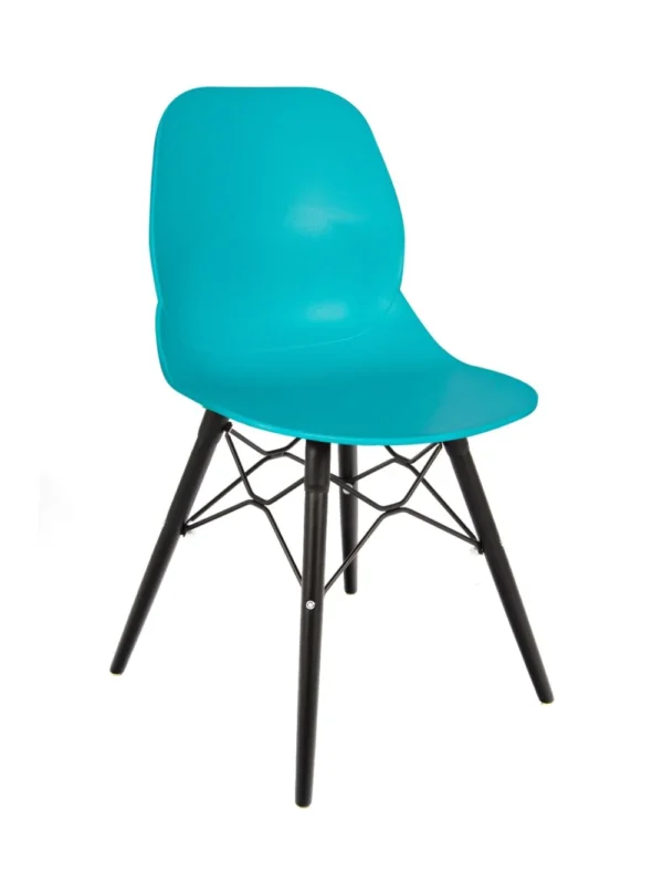 Shoreditch Side Chair - K Frame (Black) White Turquoise