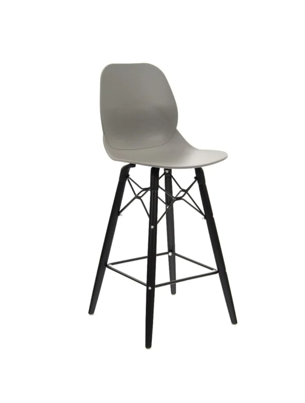 Shoreditch Mid Height Stool - K Frame (Black) Grey