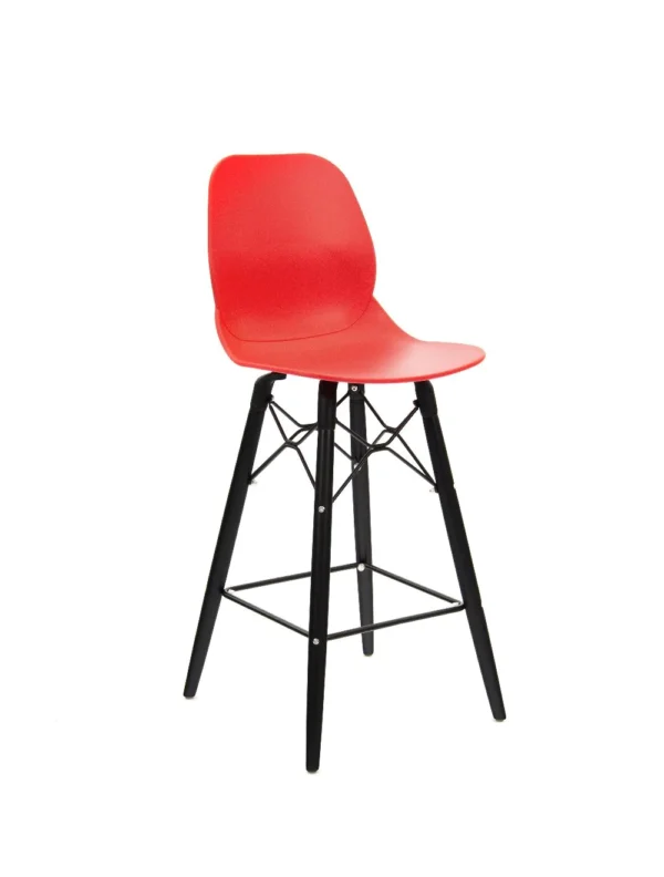 Shoreditch Mid Height Stool - K Frame (Black) Red