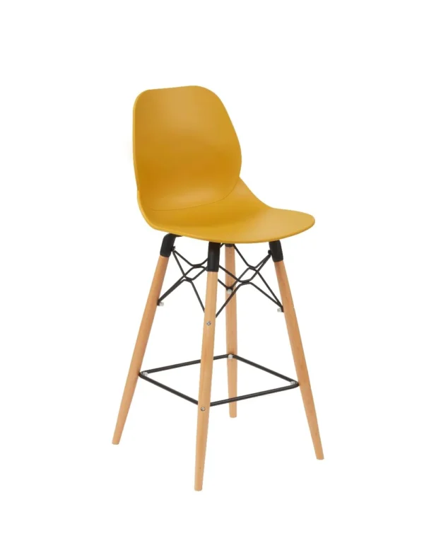 Shoreditch Mid Height Stool - K Frame (Beech) Mustard