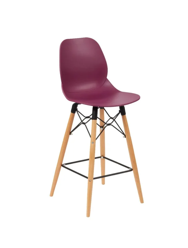 Shoreditch Mid Height Stool - K Frame (Beech) Plum