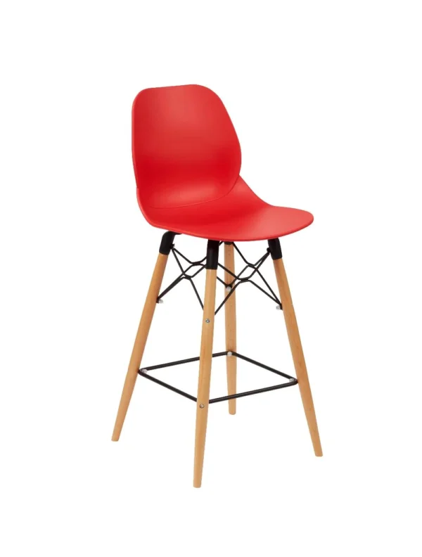 Shoreditch Mid Height Stool - K Frame (Beech) Red