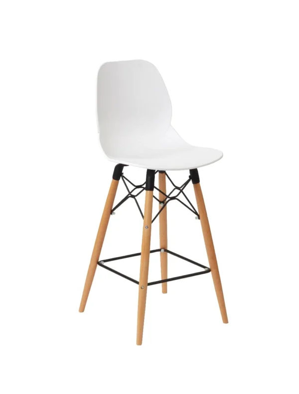 Shoreditch Mid Height Stool - K Frame (Beech) White