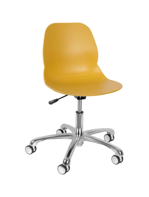 Shoreditch Office Chair (Aluminium Base) Mustard